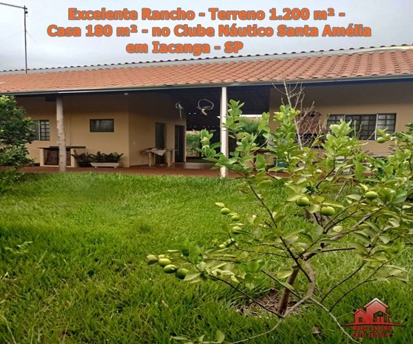 Excelente Rancho no Clube Náutico Santa Amélia em Iacanga- SP
