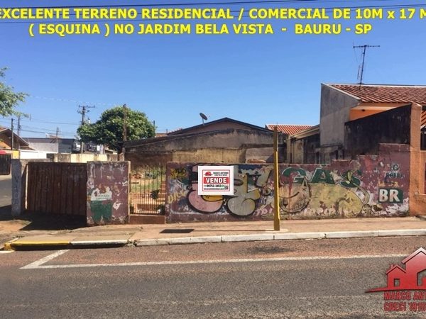 Excelente Terreno Residencial/Comercial a Venda no Jardim Bela Vista – Bauru, SP