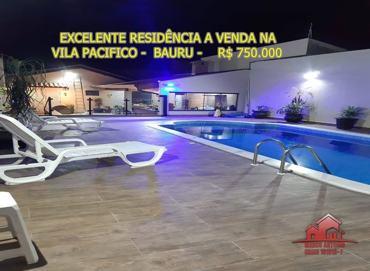 Excelente Residência a Venda na Vila Pacifico – Bauru, SP